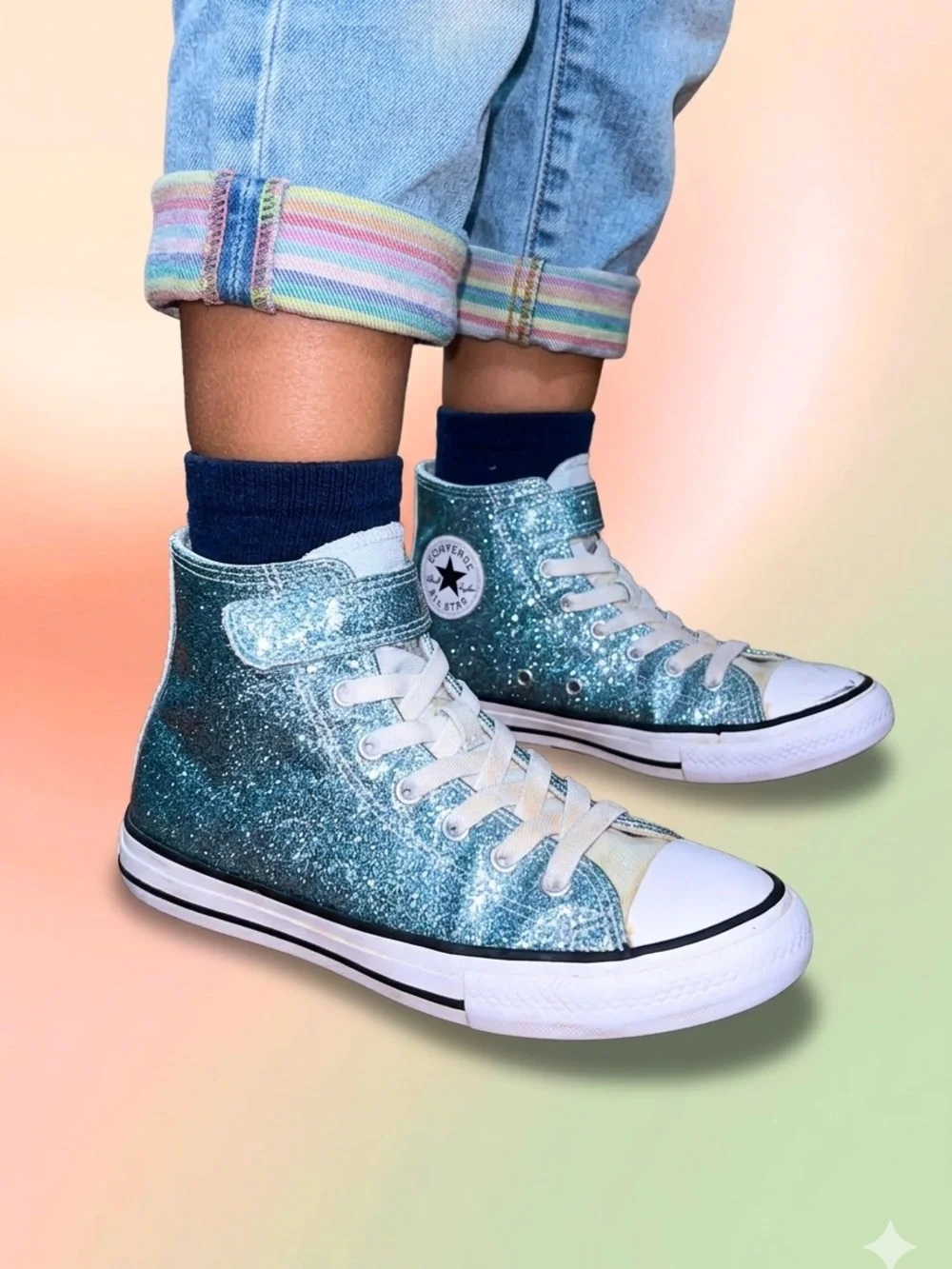 Converse Chuck Taylor All Star Easy-On Shimmer Youth Shoes Size 3